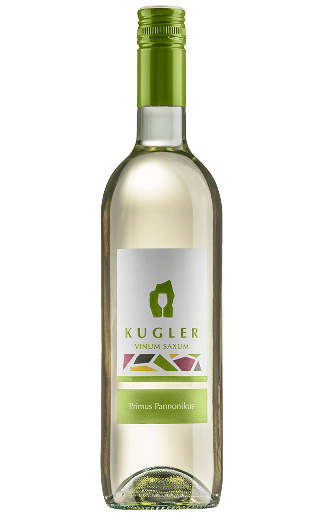 Flasche des Primus Pannonikus – frischer Jungwein vom Weingut Kugler